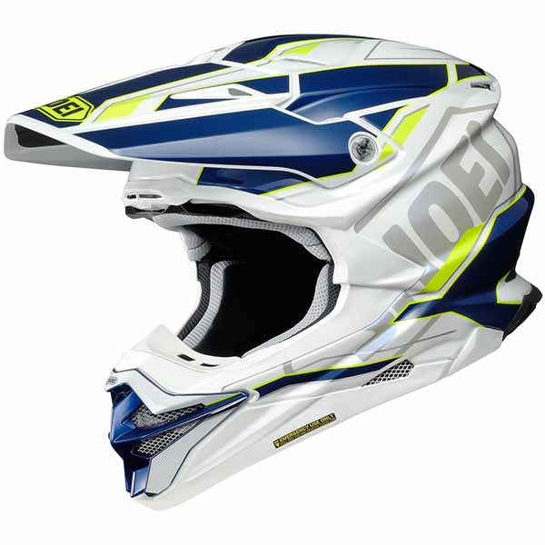 VFX-WR Allegiant TC-3 Shoei Motocross Helm weiss-blau-gelb